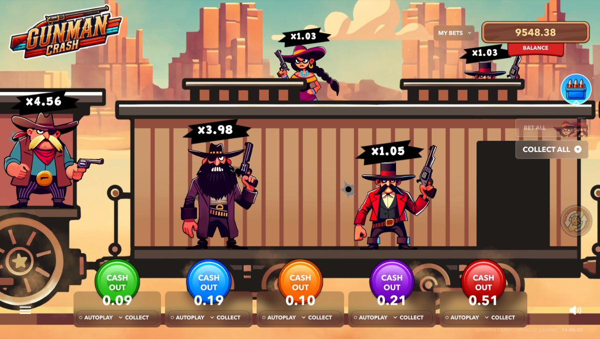 Gunman Crash - play in online casino for money and demo